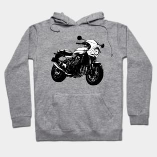 Z900RS Cafe Racer Black and White Hoodie